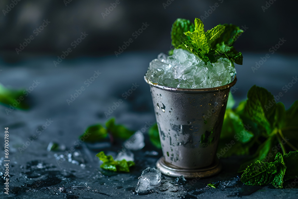 Mint Julep in Traditional Cup
 - obrazy, fototapety, plakaty 