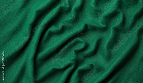 top view green woolen cloth