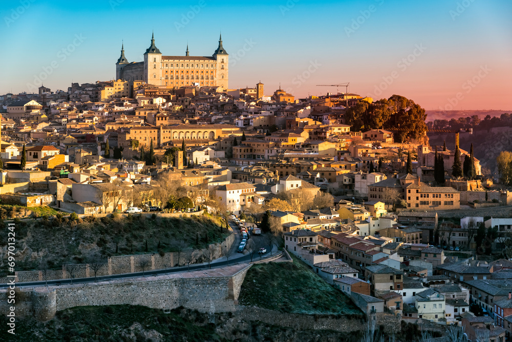 Alcazar of Toledo early in the morning. Spain. Europe.