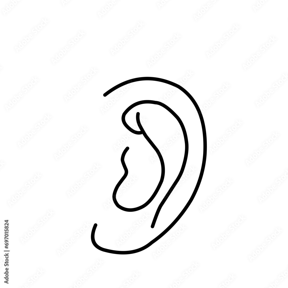 Vector Ear Line Icon Vector Ear Line Icon