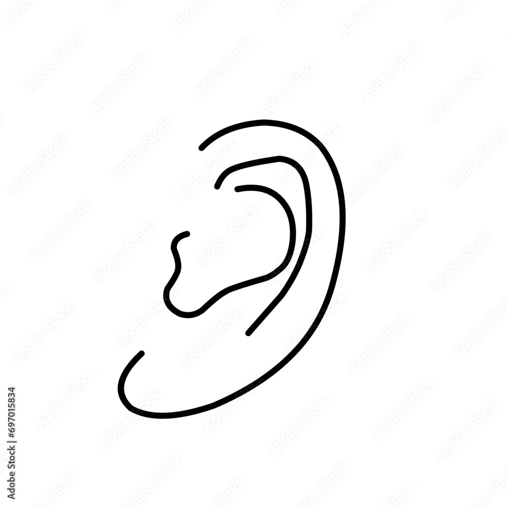 Vector Ear Line Icon Vector Ear Line Icon