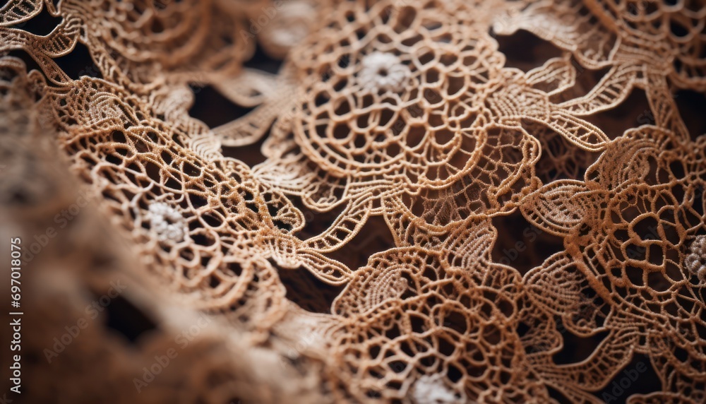 The Intricate Details of a Lace on a Piece of Cloth - obrazy, fototapety, plakaty 