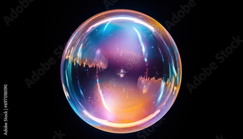 A Delicate Soap Bubble Floating in the Air