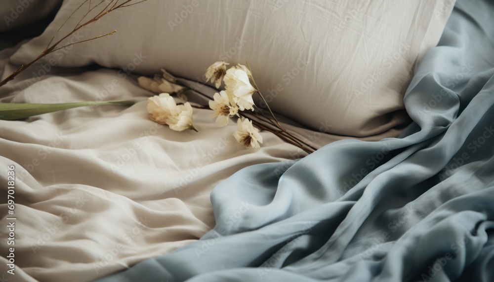 A Collection of Dried Flowers Resting on a Bed A Collection of Dried Flowers Resting on a Bed