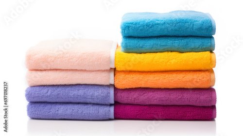 colorful towels isolated on white