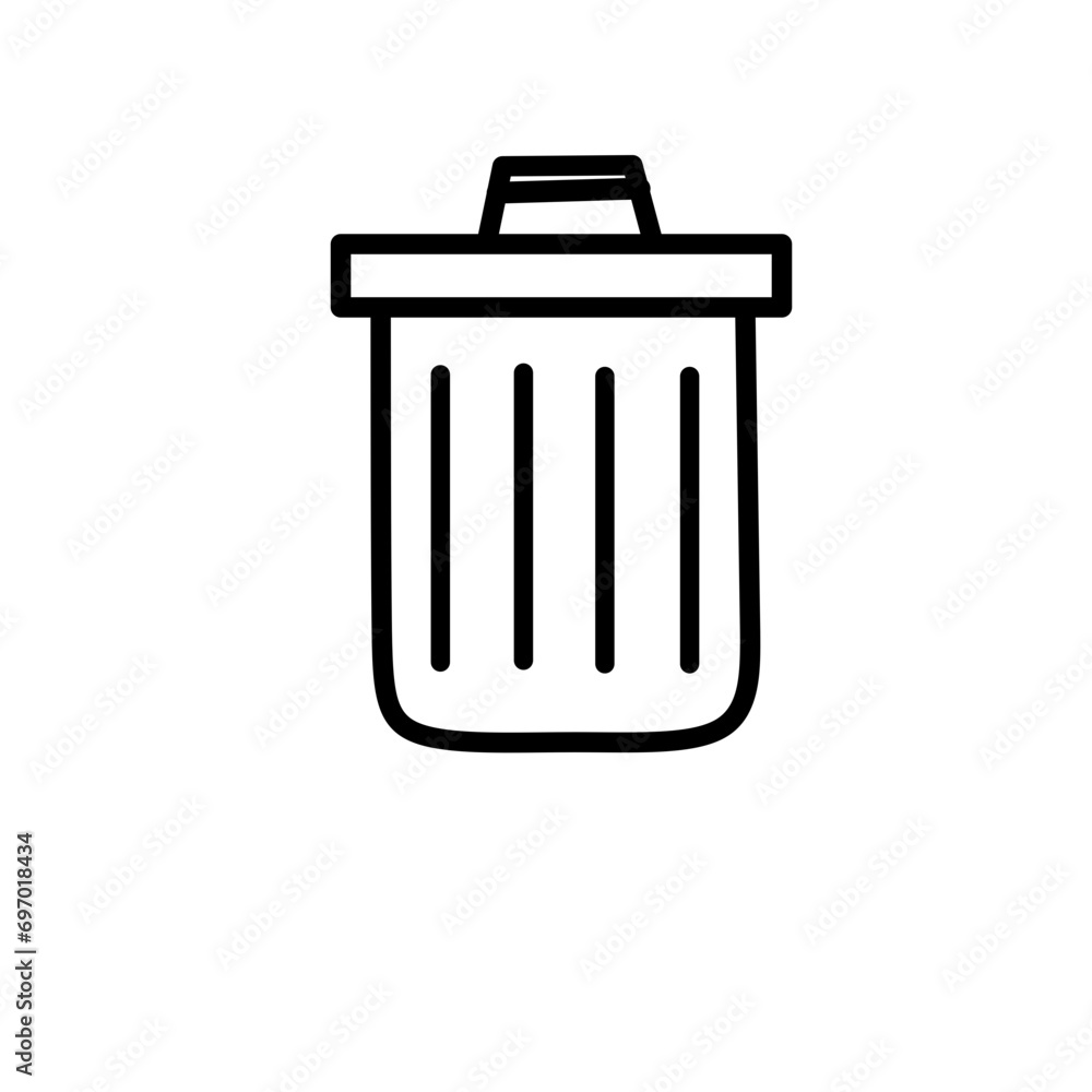 Doodle Trash Can Line Icon Doodle Trash Can Line Icon