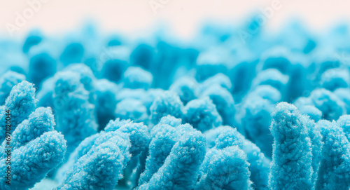 Blue gut bacteria or intestinal microvilli photo