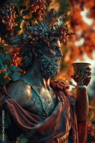 Dionysus - Greek God of Wine and Ecstasy Gen AI photo