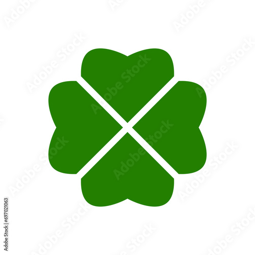 Good luck four leaf clover flat icon