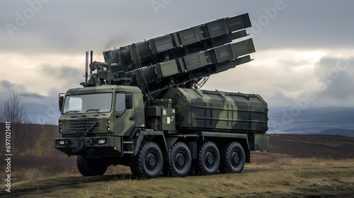 Patriot air defense system in the field photo