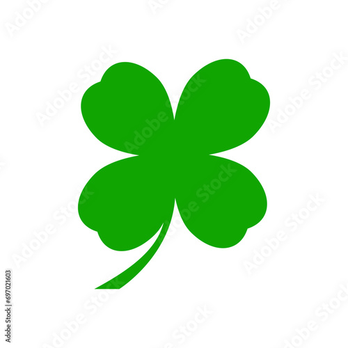 Good luck four leaf clover flat icon
