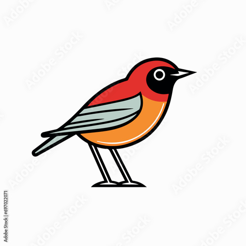 Bird flat vector illustration. Bird cartoon hand drawing isolated vector illustration.