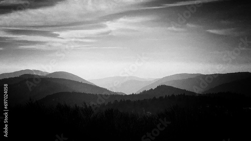 mountains in the morning