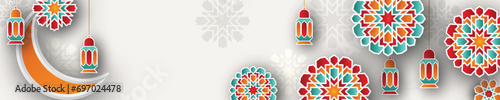 Islamic Background Design with Beautiful Colorful Shapes