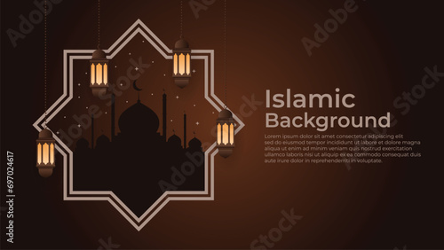 Islamic Background Design with Beautiful Colorful Shapes