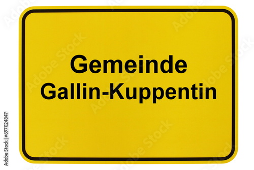 Illustration eines Ortsschildes der Gemeinde Gallin-Kuppentin in Mecklenburg-Vorpommern photo