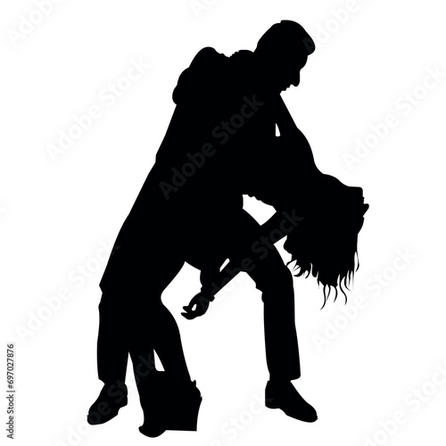 	
Dancing couple silhouettes Vector work