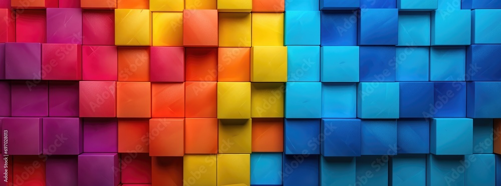 a colorful rainbow blocks with blocks in the background a colorful rainbow blocks with blocks in the background