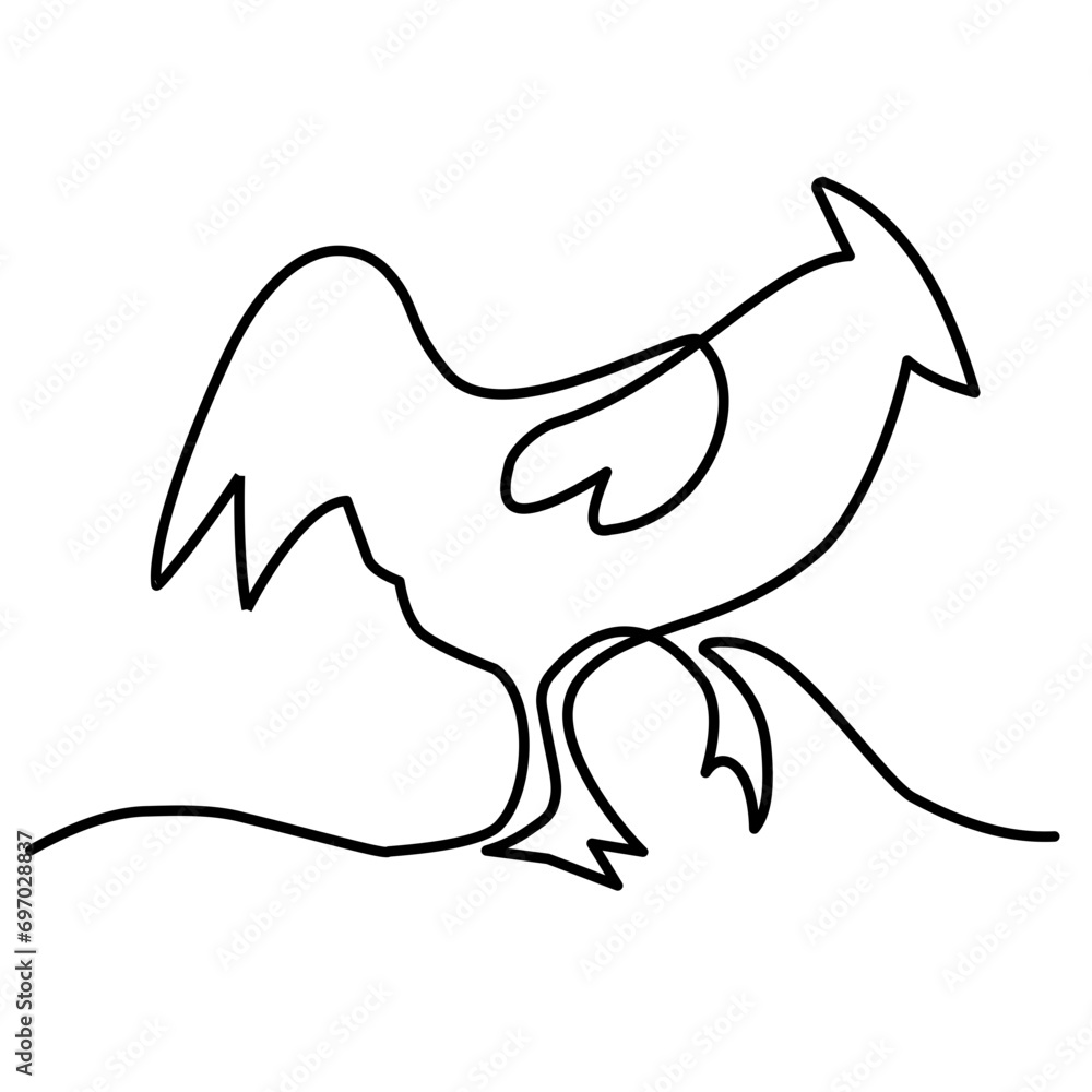 chicken continuous line art