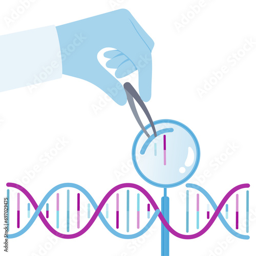 DNA Gene editing and research vector illustration graphic