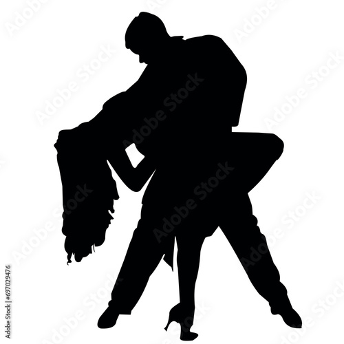 	
Dancing couple silhouettes Vector work