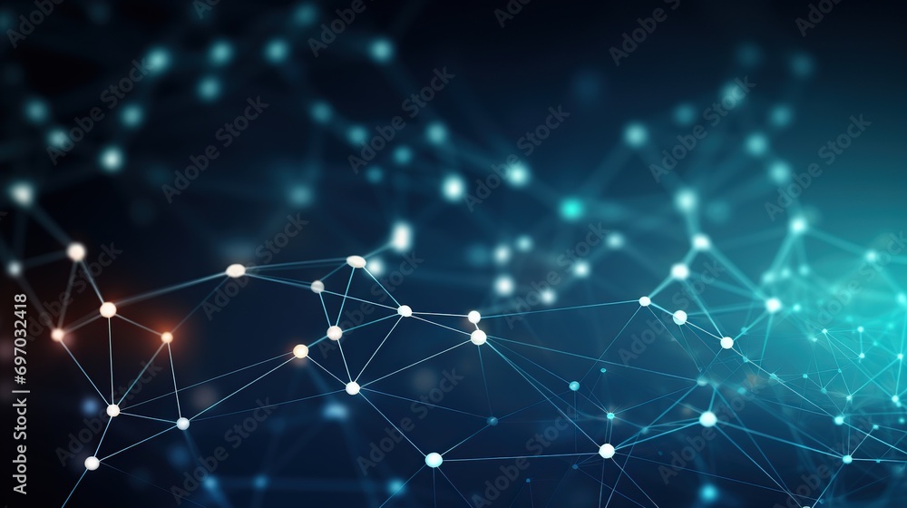 Abstract futuristic wave with colored lines connecting dots. digital data communication background, cyber plexus design. Big data visualization. Abstract futuristic wave with colored lines connecting dots. digital data communication background, cyber plexus design. Big data visualization.