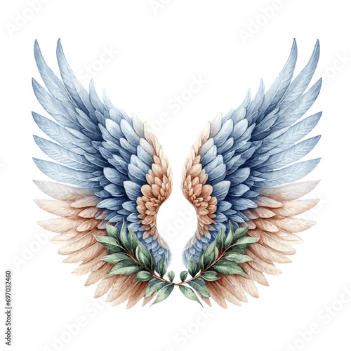 watercolor paint angel wings for holiday card decor