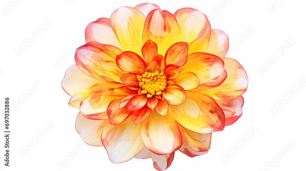 A red and yellow flower with a white background and a white background with a white border and a yellow center A red and yellow flower with a white background and a white background with a white border and a yellow center