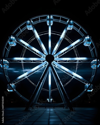 ferris wheel in blue lights
