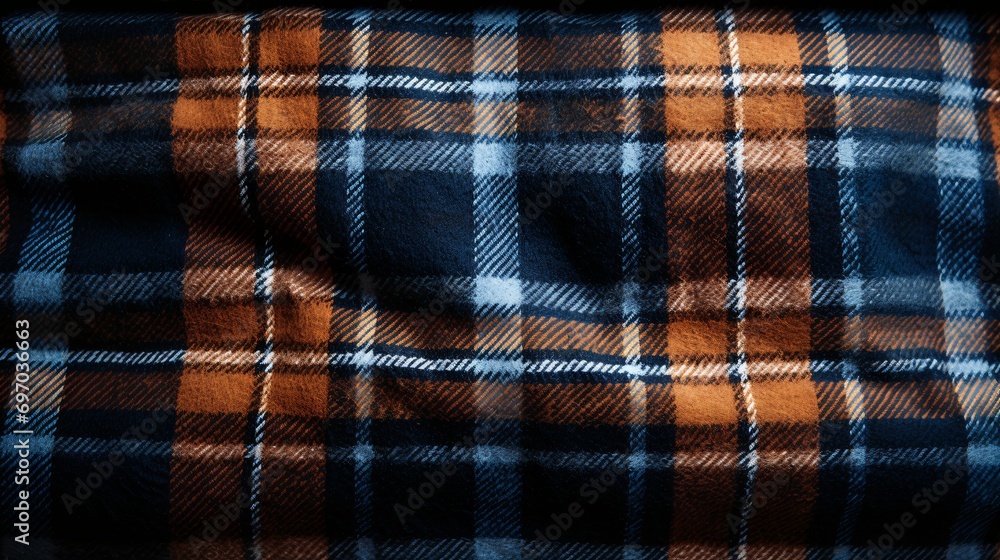 Cozy Plaid Fabric Close-Up: Classic Tartan Texture Cozy Plaid Fabric Close-Up: Classic Tartan Texture