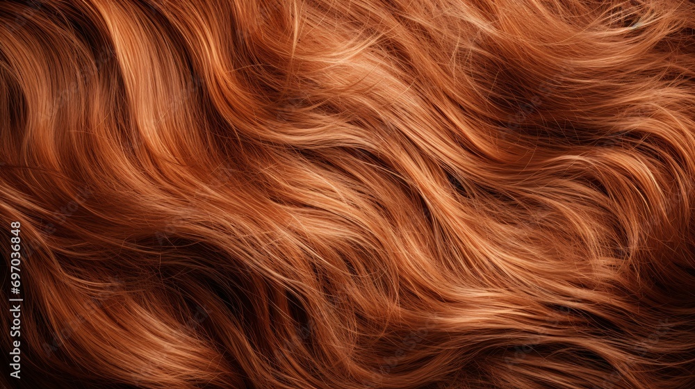 Auburn Waves: Luxurious Close-Up of Flowing Wavy Hair Auburn Waves: Luxurious Close-Up of Flowing Wavy Hair