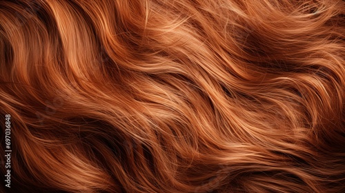 Auburn Waves: Luxurious Close-Up of Flowing Wavy Hair