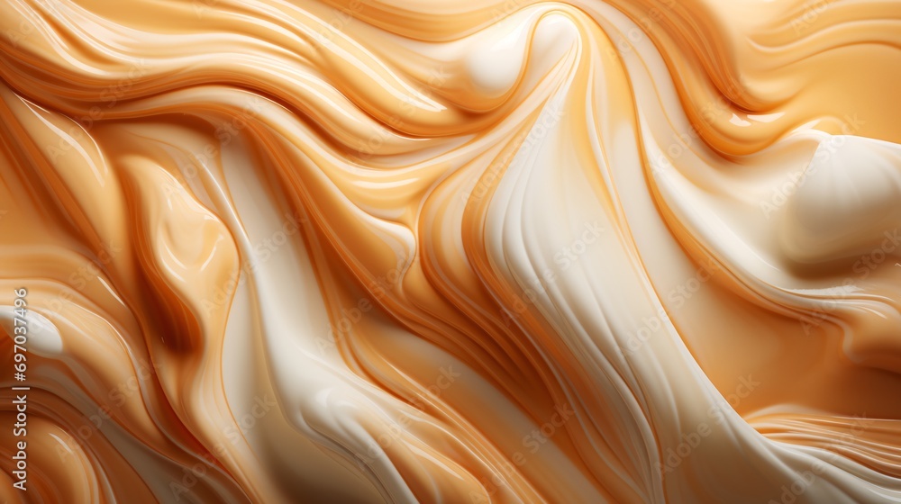 Silken Swirls: Luxurious Creamy Caramel Whirls in Abstract Flow Silken Swirls: Luxurious Creamy Caramel Whirls in Abstract Flow