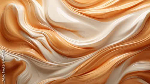 Silken Swirls: Luxurious Creamy Caramel Whirls in Abstract Flow