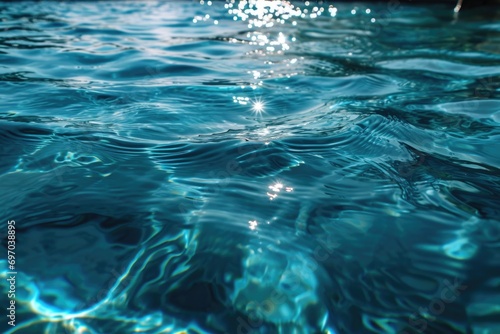 Summer Waves: Blue Water Surface Texture in Outdoor Pool