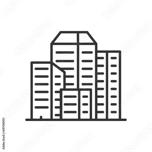 Building icon line design. House, apartment, home, office space, town, city, office-building, landscape, office, real estate, cityscape, architecture vector illustration. Building editable stroke icon