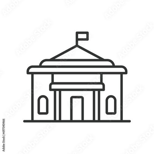 Municipality icon line design. Building, Government, Administration, Town Hall, City Hall, Civic, Municipal vector illustration. Municipality editable stroke icon. photo
