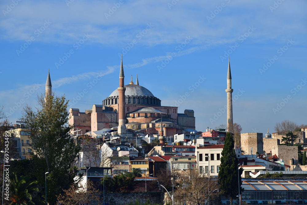 Hagia sophia mosque exterior in istanbul turkey
