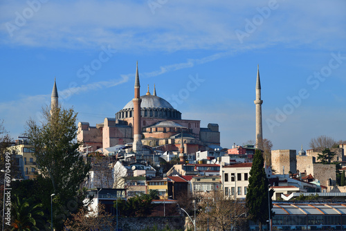 Hagia sophia mosque exterior in istanbul turkey