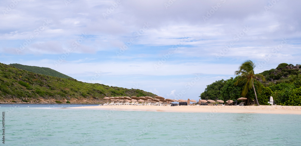 Approaching Scenic Pinel Island Near St. Martin on a Water Taxi Approaching Scenic Pinel Island Near St. Martin on a Water Taxi