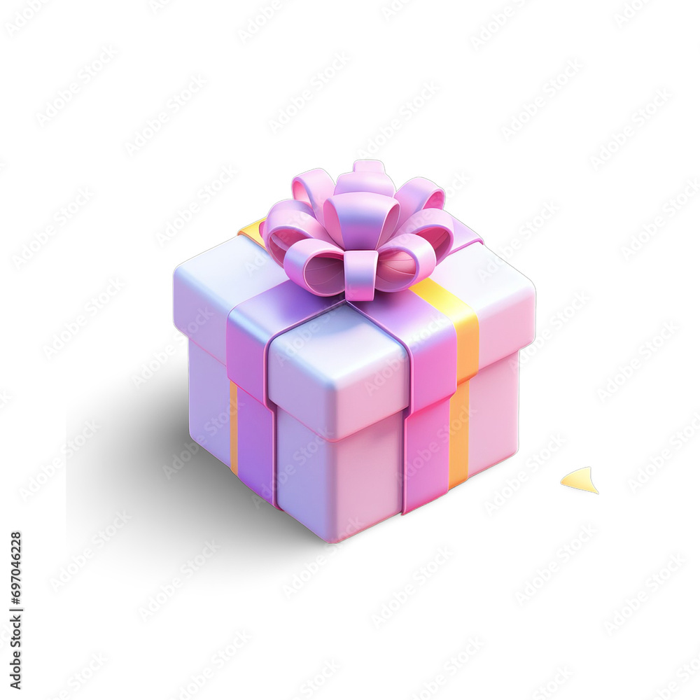 gift box with ribbon , Isolated on transparent Background gift box with ribbon , Isolated on transparent Background