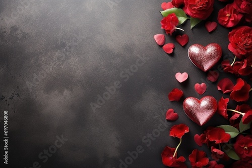 Flowers and Hearts Background © Alia