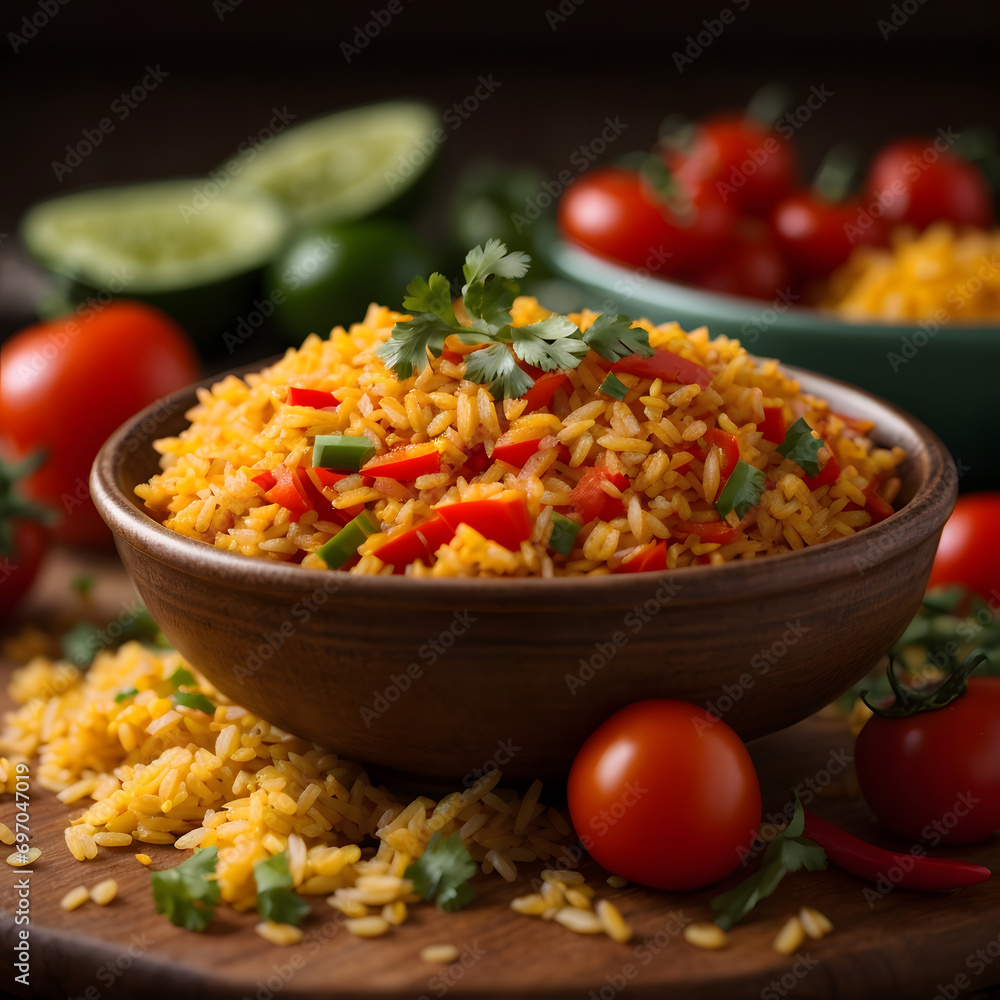 Mexican Rice Delight - A Flavorful Fusion of Tomatoes and Peppers Mexican Rice Delight - A Flavorful Fusion of Tomatoes and Peppers