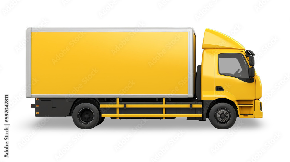 Yellow truck , Isolated on transparent Background Yellow truck , Isolated on transparent Background