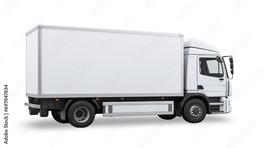 White truck , Isolated on transparent Background White truck , Isolated on transparent Background