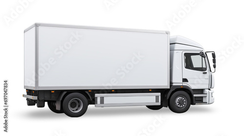 White truck , Isolated on transparent Background 