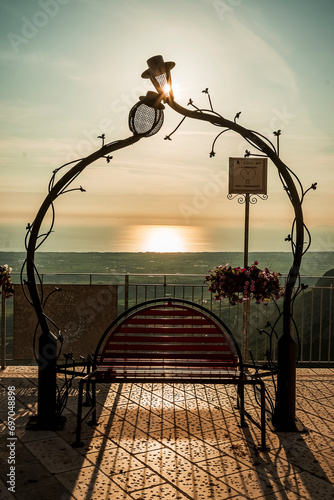 Trentinara, a small village in Cilento, known for the Flight of the Angel and the terrace of love. On the terrace there is a bench where kissing is obligatory. photo
