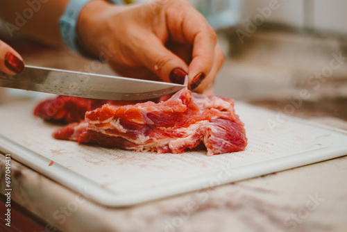 Fat from red meat is removed by the cook. Red meat has a huge amount of vitamins from complex B, E, K and zinc, iron, proteins. photo