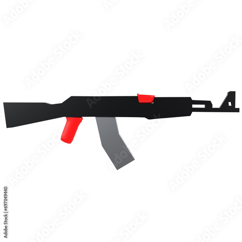 AK47 Automatic Rifle isolated on transparent background photo
