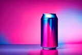 pink and blue  canned drink minimalist packaging and advertising template